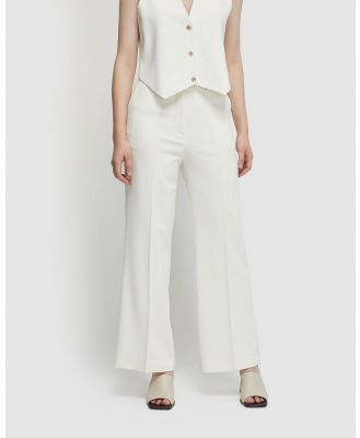 Oxford - Lauren Wide Leg Suit Pants - Suits & Blazers (White) Lauren Wide Leg Suit Pants
