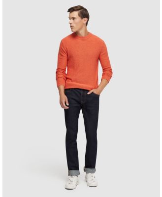 Oxford - Leon Crew Neck Wool Rich Knit - Jumpers & Cardigans (Orange Medium) Leon Crew Neck Wool Rich Knit