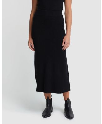 Oxford - Lisa Yak Blend Knitted Skirt - Skirts (Black) Lisa Yak Blend Knitted Skirt