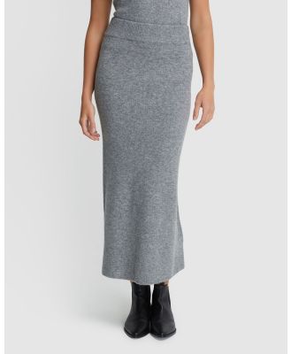 Oxford - Lisa Yak Blend Knitted Skirt - Skirts (Grey Light) Lisa Yak Blend Knitted Skirt