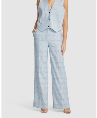 Oxford - Lydia Eco Checked Suit Pants - Suits & Blazers (Blue Stripe) Lydia Eco Checked Suit Pants