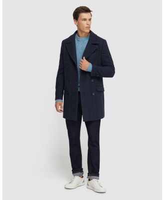 Oxford - Mason Herringbone Wool Rich Coat - Coats & Jackets (Blue Medium) Mason Herringbone Wool Rich Coat