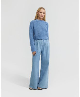 Oxford - Mei Alpaca Blend Soft Knit Top - Jumpers & Cardigans (Blue Medium) Mei Alpaca Blend Soft Knit Top