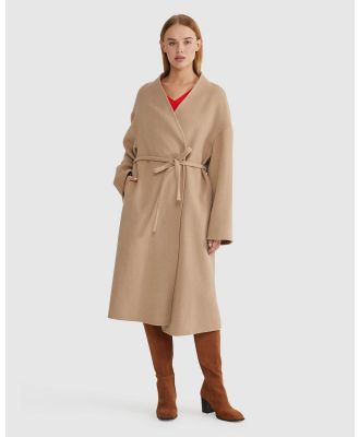 Oxford - Mira Wool Rich Unlined Coat - Coats & Jackets (Brown Medium) Mira Wool Rich Unlined Coat