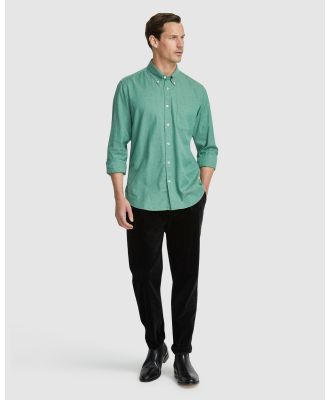 Oxford - Portland Twill Cotton Shirt - Casual shirts (Green Medium) Portland Twill Cotton Shirt