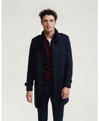 Oxford - Roger Wool Rich Overcoat - Coats & Jackets (Blue Dark) Roger Wool Rich Overcoat