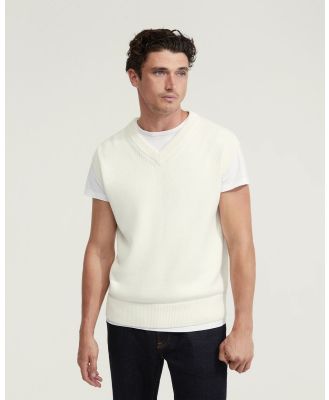 Oxford - Timothee Cotton Vest - Jumpers & Cardigans (White) Timothee Cotton Vest