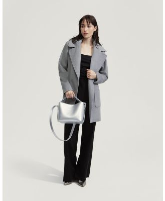 Oxford - Zoe Wool Rich Tie Waist Jacket - Coats & Jackets (Grey Medium) Zoe Wool Rich Tie Waist Jacket