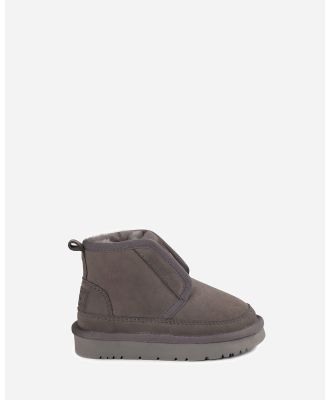 Ozwear Connection Uggs - Ugg Kids Velcro Mini Boot - Boots (GREY) Ugg Kids Velcro Mini Boot