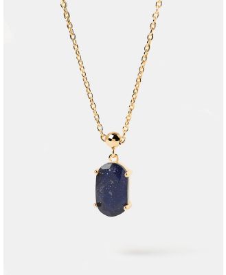 PDPAOLA - Charm Necklace Blue Sandstone Luck Charm - Jewellery (Gold) Charm Necklace Blue Sandstone Luck Charm
