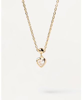 PDPAOLA - Charm Necklace Mini Heart Charm - Jewellery (Gold) Charm Necklace Mini Heart Charm
