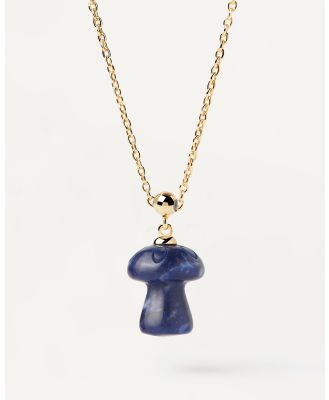 PDPAOLA - Charm Necklace Sodalite Mushroom Charm - Jewellery (Gold) Charm Necklace Sodalite Mushroom Charm