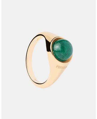 PDPAOLA - Green Aventurine Moon Ring - Jewellery (Gold) Green Aventurine Moon Ring