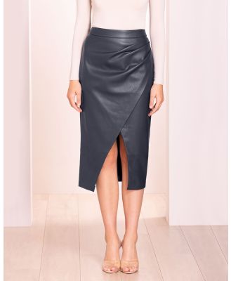 Pilgrim - Rowan Vegan Leather Skirt - Leather skirts (Navy) Rowan Vegan Leather Skirt