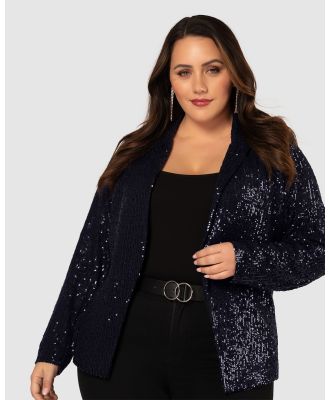 Pink Dusk - All Day & Night Sequin Jacket - Blazers (Navy) All Day & Night Sequin Jacket