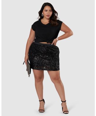 Pink Dusk - Courting Controversy Sequin Skirt - Skirts (Black) Courting Controversy Sequin Skirt