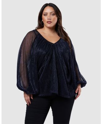 Pink Dusk - Racy Shimmer Top - Tops (Blue) Racy Shimmer Top