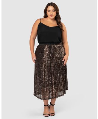 Pink Dusk - Sure Thing Sequin Skirt - Pleated skirts (Gold) Sure Thing Sequin Skirt