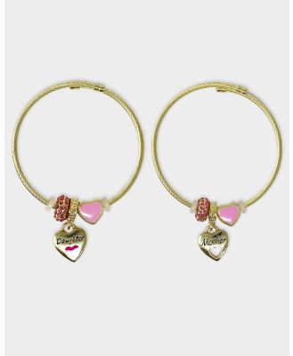 Pink Poppy - Mother and Me Charm Bracelet Set - Novelty Gifts (Gold) Mother and Me Charm Bracelet Set