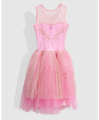 Pink Poppy - Pirouette Princess Dress with Rose Gold Glitter Print - Printed Dresses (Pink) Pirouette Princess Dress with Rose Gold Glitter Print