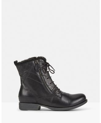 Planet Shoes - Hit Comfort Lace up Long Boot - Boots (Black) Hit Comfort Lace up Long Boot