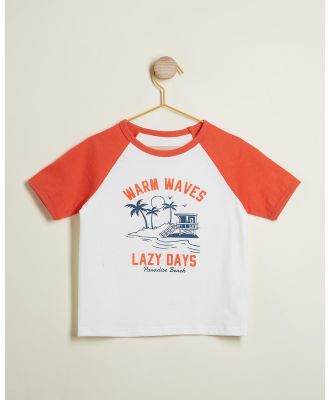 PLAY etc - Lazy Days Tee   Kids Teens - T-Shirts & Singlets (Cream & Red) Lazy Days Tee - Kids-Teens