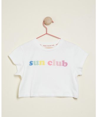 PLAY etc - Sun Club Crop Tee   Kids Teens - T-Shirts & Singlets (White) Sun Club Crop Tee - Kids-Teens