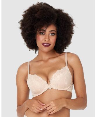 Pleasure State - My Fit Lace Push Up Plunge Bra - Push Up Bras (Frappe) My Fit Lace Push-Up Plunge Bra