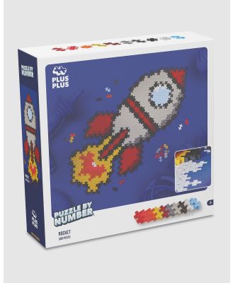 Plus Plus - Puzzle by Number   Rocket 500pcs - Puzzles (Blue) Puzzle by Number - Rocket 500pcs
