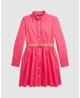 Polo Ralph Lauren - Belted Cotton Oxford Shirtdress   Teens - Dresses (Pink) Belted Cotton Oxford Shirtdress - Teens
