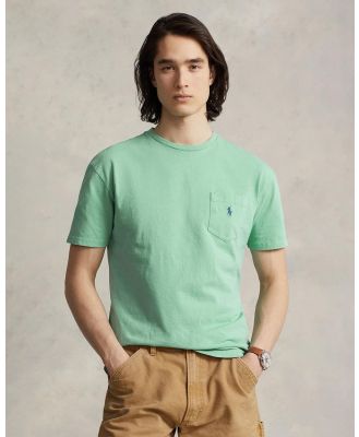 Polo Ralph Lauren - Classic Fit Cotton Linen Pocket T Shirt - T-Shirts & Singlets (Essex Green) Classic Fit Cotton-Linen Pocket T-Shirt