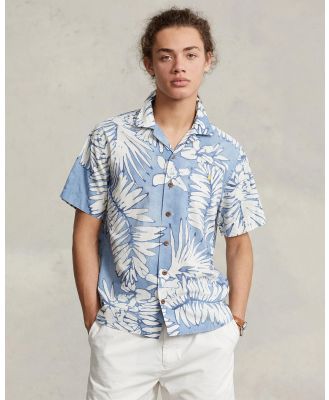 Polo Ralph Lauren - Classic Fit Palm Cotton Linen Camp Shirt - Shirts & Polos (6022 Palms Batik) Classic Fit Palm Cotton-Linen Camp Shirt