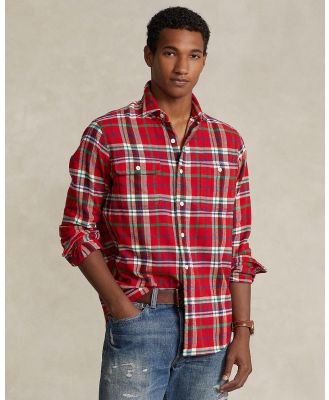 Polo Ralph Lauren - Classic Fit Plaid Flannel Workshirt - Casual shirts (Red & White Multi) Classic Fit Plaid Flannel Workshirt