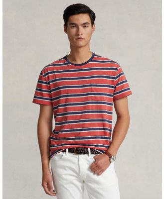 Polo Ralph Lauren - Classic Fit Striped Jersey T Shirt - Short Sleeve T-Shirts (Evening Post Red Multi) Classic Fit Striped Jersey T-Shirt