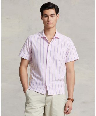 Polo Ralph Lauren - Classic Fit Striped Oxford Camp Shirt - Shirts & Polos (5894 Pink/Green Multi) Classic Fit Striped Oxford Camp Shirt