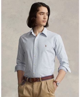 Polo Ralph Lauren - Cotton Oxford Sport Shirt - Shirts & Polos (Blue Stripe) Cotton Oxford Sport Shirt