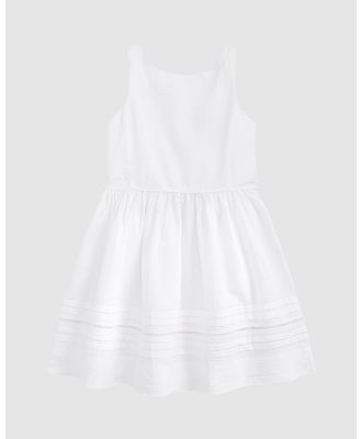 Polo Ralph Lauren - Cotton Seersucker Dress   ICONIC EXCLUSIVE   Kids - Dresses (905F White/White) Cotton Seersucker Dress - ICONIC EXCLUSIVE - Kids