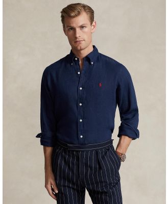 Polo Ralph Lauren - Custom Fit Linen Shirt - Casual shirts (Newport Navy) Custom Fit Linen Shirt