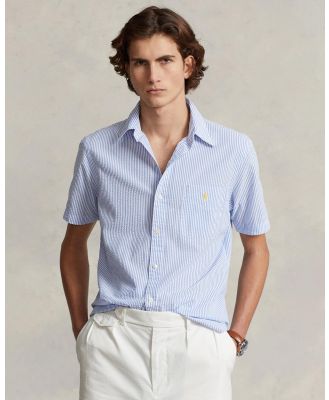 Polo Ralph Lauren - Custom Fit Seersucker Shirt - Shirts & Polos (2604A Blue/White) Custom Fit Seersucker Shirt