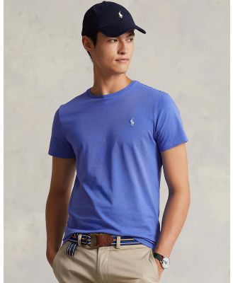 Polo Ralph Lauren - Custom Slim Fit Jersey Crewneck T Shirt - T-Shirts & Singlets (Maidstone Blue) Custom Slim Fit Jersey Crewneck T-Shirt
