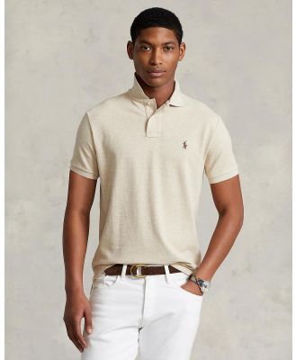 Polo Ralph Lauren - Custom Slim Fit Mesh Polo Shirt - Shirts & Polos (Expedition Dune Heather) Custom Slim Fit Mesh Polo Shirt