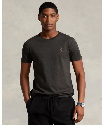 Polo Ralph Lauren - Custom Slim Fit Soft Cotton T Shirt - T-Shirts (Dark Charcoal Heather) Custom Slim Fit Soft Cotton T-Shirt