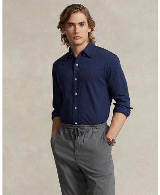 Polo Ralph Lauren - Featherweight Mesh Shirt - Shirts & Polos (Spring Navy Heather) Featherweight Mesh Shirt