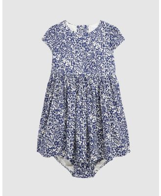 Polo Ralph Lauren - Floral Cotton Dobby Dress   Babies - Dresses (Blue Mu) Floral Cotton Dobby Dress - Babies