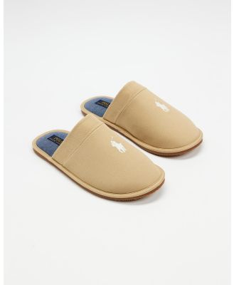 Polo Ralph Lauren - Klarence Scuff Slippers   Men's - Slippers & Accessories (Bone Washed Twill) Klarence Scuff Slippers - Men's