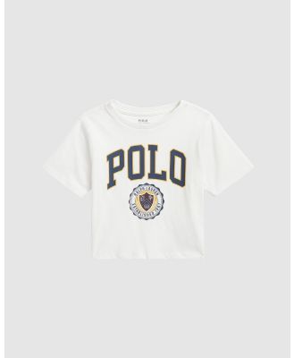 Polo Ralph Lauren - Logo Crest Cotton Jersey Tee   Kids - T-Shirts & Singlets (White) Logo Crest Cotton Jersey Tee - Kids