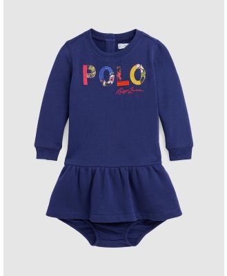 Polo Ralph Lauren - Logo Fleece Dress & Bloomers   Babies - Dresses (Navy) Logo Fleece Dress & Bloomers - Babies