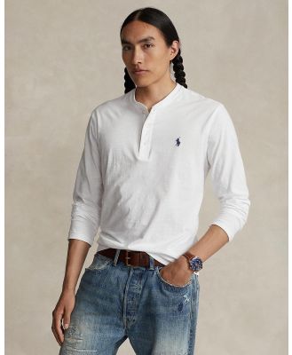 Polo Ralph Lauren - Long Sleeve Slub Jersey Henley T Shirt - T-Shirts & Singlets (White) Long Sleeve Slub Jersey Henley T-Shirt