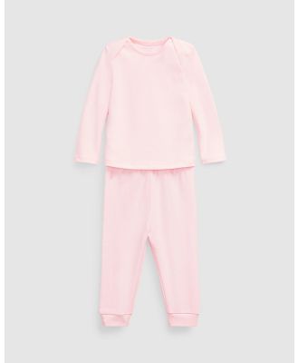 Polo Ralph Lauren - Organic Cotton Interlock Top Pants Set   Babies - 2 Piece (Delicate Pink) Organic Cotton Interlock Top Pants Set - Babies