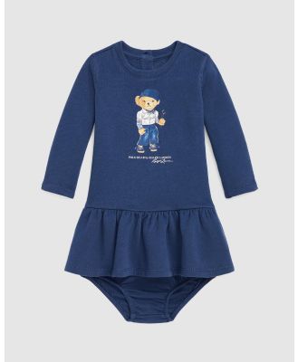 Polo Ralph Lauren - Polo Bear Sweatshirt & Leggings Set   ICONIC EXCLUSIVE   Babies - Printed Dresses (Federal Blue) Polo Bear Sweatshirt & Leggings Set - ICONIC EXCLUSIVE - Babies